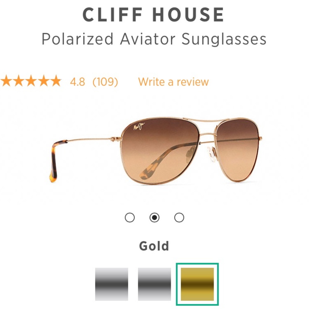 Maui Jim Cliff House Polarized Gold Sunglasses